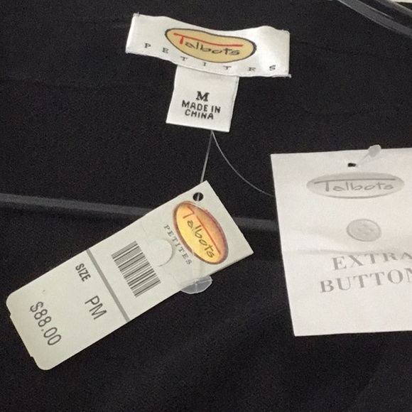 Talbots Petite Black Sweater with Silk Trim. Evening, Casual, Year Round Wear. - Picture 5 of 7